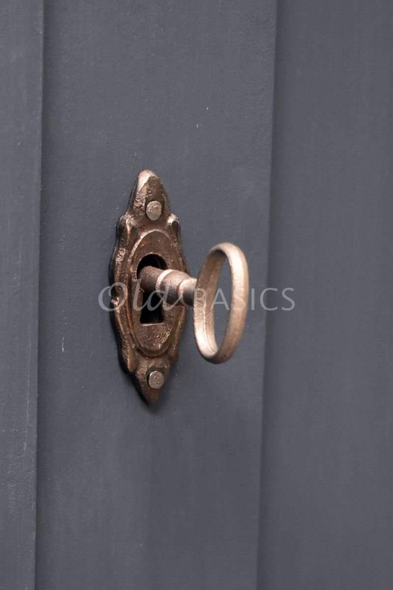Detail van Dressoir Grenoble, 3 deuren, RAL5008, blauw, materiaal hout